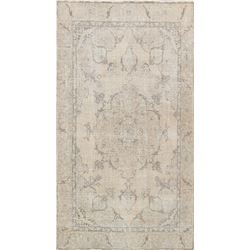 9 X 6 hand knotted wool distresses area rug early 19th/c