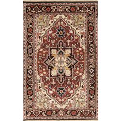 8 X 5 hand knotted wool medallion area rug early 20th/c