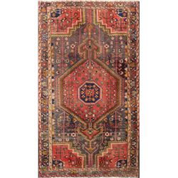 4 X 3 hand knotted wool foyer oriental area rug late 19th/c