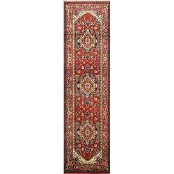10 X 3 hand knotted wool hallway rug runner late 19th/c