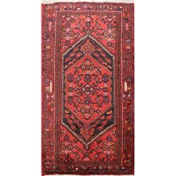 7 X 5 hand knotted wool geometric area rug late 19th/c