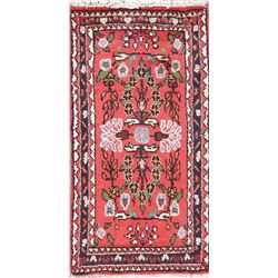 3 X 1 hand knotted wool foyer oriental rug mid 20th/c