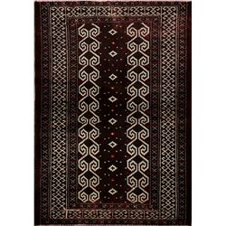 4 X 3 hand knotted wool balouch area rug late 19th/c