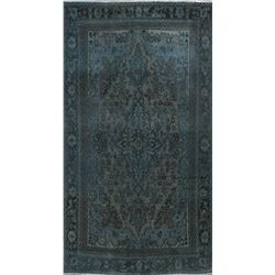 9 X 6 hand knotted wool distressed area rug late 19th/c
