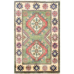 3 X 2 hand knotted wool kazak area rug late 19th/c
