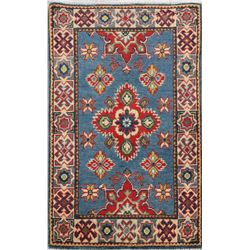 3 X 2 hand knotted wool kazak area rug early 20th/c