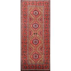 7 X 3 hand knotted wool hallway rug runner late 19th/c
