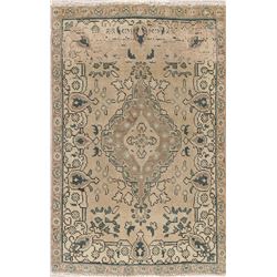 5 X 3 hand knotted wool distressed area rug early 19th/c