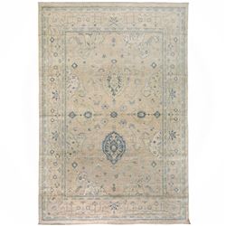 14 X 10 hand knotted wool floral oushak area rug early 19th/c