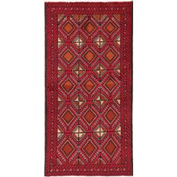 6 X 3 hand knotted wool balouch oriental rug mid 20th/c