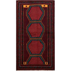 6 X 3 hand knotted wool balouch oriental rug mid 20th/c