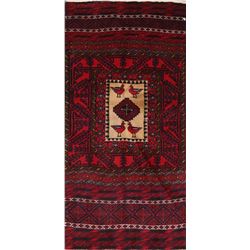 6 X 3 hand knotted wool balouch oriental rug mid 20th/c