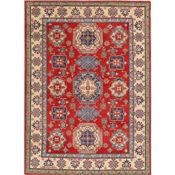 8 X 6 hand knotted wool kazak area rug mid 19th/c