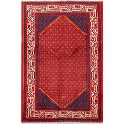 5 X 4 hand knotted wool botemir area rug late 19th/c