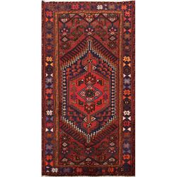 5 X 3 hand knotted wool geometric area rug mid 20th/c