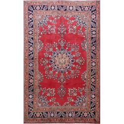 9 X 6 hand knotted wool floral oriental area rug late 19th/c