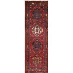 11 X 4 hand knotted wool hallway rug runner late 19th/c