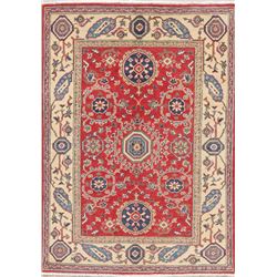 5 X 3 hand knotted wool geometric area rug late 19th/c