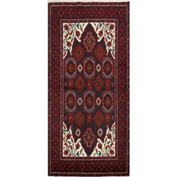 6 X 3 hand knotted wool balouch area rug mid 20th/c