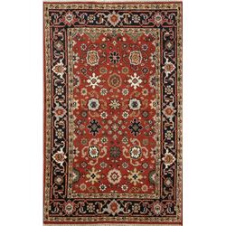 6 X 4 hand knotted wool heriz oriental rug mid 19th/c