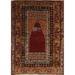 5 X 4 hand knotted wool anatolian turkish rug late 19th/c