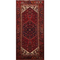 8 X 4 hand knotted wool geometric area rug mid 19th/c