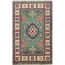 3 X 2 hand knotted wool kazak rug late 19th/c