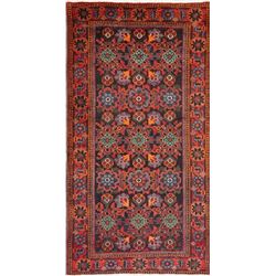 7 X 4 hand knotted wool geometric area rug mid 19th/c