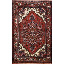6 X 4 hand knotted wool geometric area rug mid 19th/c