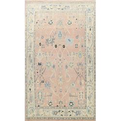 14 X 10 hand knotted wool floral oushak area rug early 19th/c