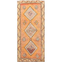 3 X 2 hand knotted wool turkish foyer rug late 19th/c