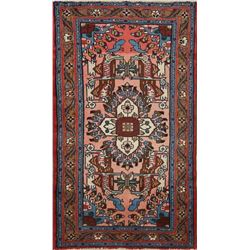 4 X 2 hand knotted wool geometric rug mid 19th/c