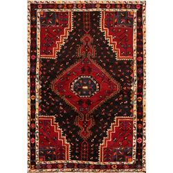 5 X 4 hand knotted wool nomad geometric rug early 20th/c