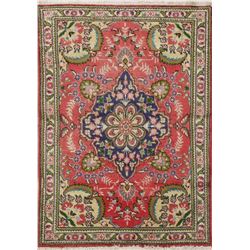 5 X 3 hand knotted wool floral tebriz rug late 19th/c