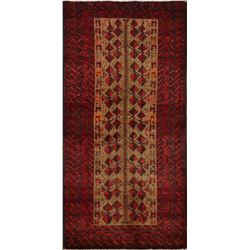 6 X 3 hand knotted wool balouch oriental area rug mid 19th/c