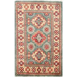 3 X 2 hand knotted wool kazak area rug mid 19th/c