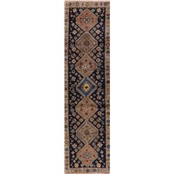 9 X 3 hand knotted wool yalameh oriental rug runner late 19th/c