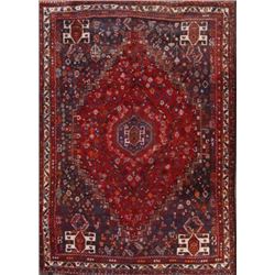 10 X 7 hand knotted wool oriental area rug mid 19th/c