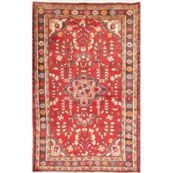6 X 4 hand knotted wool floral lilihan rug mid 19th/c