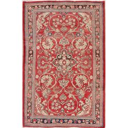 7 X 4 hand knotted wool floral oriental rug mid 19th/c