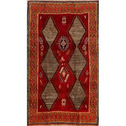 7 X 4 hand knotted wool gabbeh area rug mid 20th/c