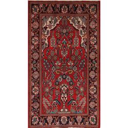 7 X 4 hand knotted wool floral foyer rug late 19th/c