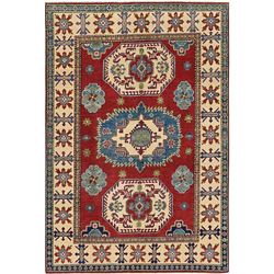 7 X 5 hand knotted wool kazak area rug late 19th/c