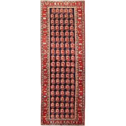 13 X 4 hand knotted wool oriental rug runner early 20th/c