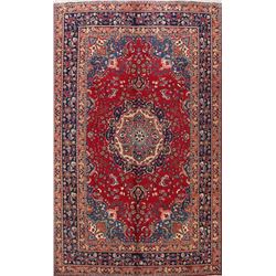9 X 6 hand knotted wool floral oriental area rug mid 19th/c