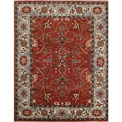 10 X 8 hand knotted wool heriz oriental area rug mid 19th/c