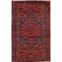 8 X 4 hand knotted wool geometric area rug late 19th/c