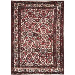5 X 4 hand knotted wool geometric malayer rug mid 20th/c