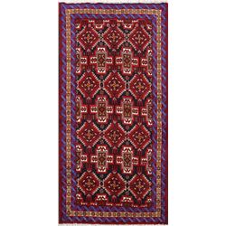 6 X 3 hand knotted wool balouch rug early 20th/c