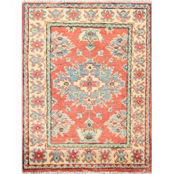 3 X 2 hand knotted wool kazak oriental rug late 19th/c